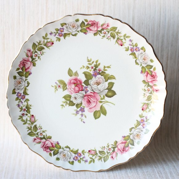 Vintage Old Foley Harmony Rose Gold Edged 10.5in Platter - Picture 9 of 9